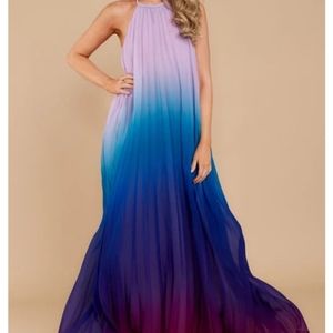 L'atiste by Amy: Ombre Chiffon Halter Dress